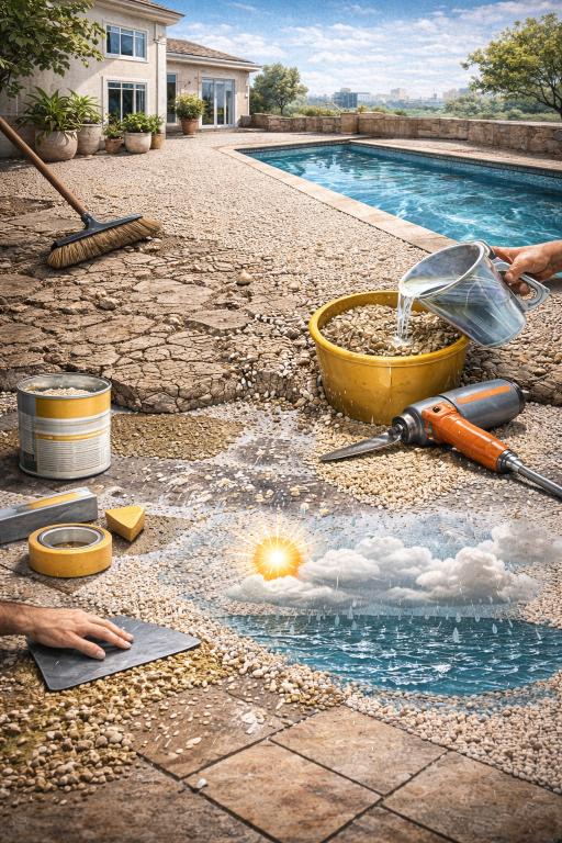 pose granulat de marbre